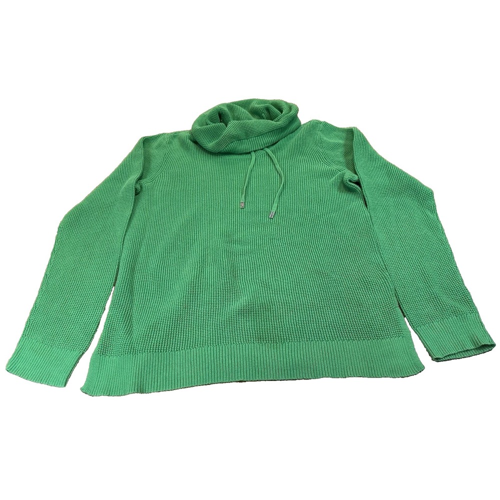 Lauren Ralph Lauren Womens Green‎ 100% Cotton Cowl Neck Sweater Size M